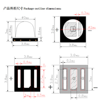 Vente en gros de LED SMD 3838 haute puissance UVA/UVB/UVC 405nm LED UV LED de puissance