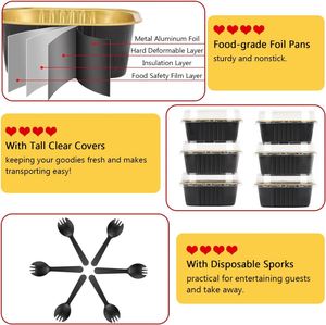 Best Price Microwavable PP Disposable Food Box Bake Tray Takeaway Black Gold Eco Friendly Aluminum <b>Foil</b> Food Packaging <b>Container</b> - Product Image 3