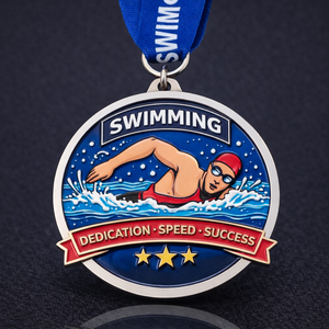 Medallas de Gimnasia, Natación y Halterofilia Personalizadas al por Mayor, de Esmalte Suave y Duro, Medallas de Oro con Cinta - Product Image 2