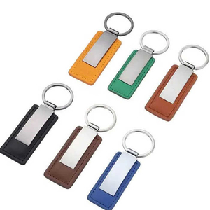 Promotional Gift Custom Embossed Logo Laser Engraving Car <b>Keychain</b> Keyring Pu Leather <b>Keychain</b> Metal Leather <b>Keychain</b> - Product Image 4