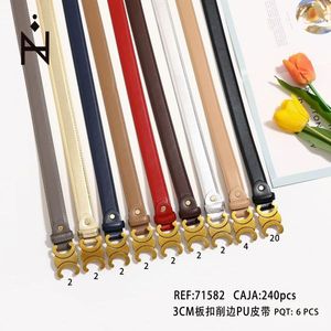 Cintura in PU da 3 cm con fibbia in lega, stile casual, accessorio di moda per donna e uomo - Product Image 3