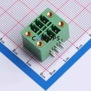 DB2ERHBM-3.5-2*3P-GN Plug-in Terminal Block Bent Lead Through Hole,P=3.5mm Board-to-Board / Socket - Closed Screw Fixing 2x3P - Product Image 1