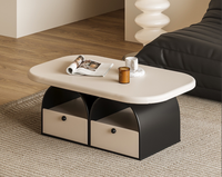 Table basse minimaliste et luxueuse pour la maison, petite unité de meuble TV, table à thé style nuage crème