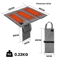 Coussin chauffant portable à trois vitesses pour l'extérieur, pliable en trois, avec charge USB, pour le camping, la chasse, l'escalade