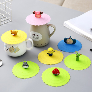 Tapas Reutilizables Antipolvo para Tazas de Café, Tapas de Silicona con Succión para Vasos, Tapones para Botellas con Diseño de Animales, Embalaje Personalizado - Product Image 1