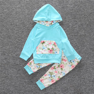 Sudaderas con Capucha de Flores para Bebés al por Mayor, Conjunto de Ropa de 2 Piezas para Niñas, Ropa Infantil de Calidad - Product Image 1