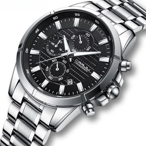 Reloj de Pulsera Cronógrafo de Acero Inoxidable para Hombre, Diseño Casual y Moderno, Multifunción, Manecillas Luminosas, Calendario, Cuarzo, OEM ODM - Product Image 5