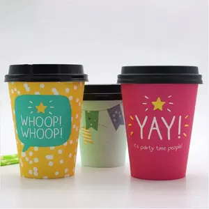 Low MOQ Paper cup supplier 8oz/12 oz/16oz custom LOGO Paper Coffee Cup