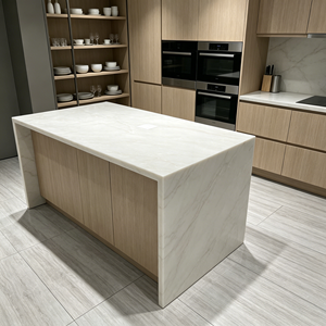 Dalle de marbre onyx blanc naturel poli, imperméable, écologique, épaisseur personnalisable, plan de travail, dessus de table de salle à manger d'hôtel - Product Image 1