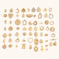 Accessoires en acier inoxydable Plaqué or Animal plante Coeur Forme géométrique émail pendentif à breloque Diy colliers bracelet matériel