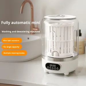<span class=keywords><strong>Mini</strong></span> Lave-linge <span class=keywords><strong>Portable</strong></span> Rechargeable Turbo avec Écran Tactile et Essorage Intégré pour Sous-vêtements, Chaussettes, Dortoir, Voyage et Maison - Product Image 3
