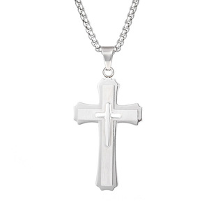 Colar com Pingente Crucifixo de Jesus em Aço Inoxidável 3D de Alta Qualidade, Não Desbota, Acessórios de Joias Religiosas para Homens - Product Image 6