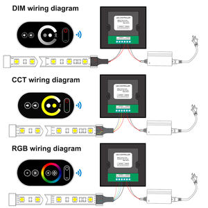Contrôleur de bande LED RVB 3 canaux 12V-24VDC Télécommande sans fil Portée de 30 m Variateur de couleur 216W/432W Charge maximale - Product Image 6