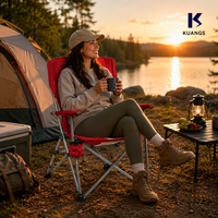 Fauteuil pliant d'extérieur confortable et simple, style populaire 2026, pour la pêche et le camping, avec sac isotherme