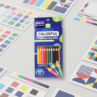 Ensemble de crayons de couleur triangulaires de 12 couleurs avec taille-crayon pour enfants, dessin artistique scolaire, logo personnalisé disponible