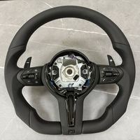 Volant sport en cuir noir complet en forme de D pour BMW F10 M140 E60b 128i M3 M340i E46 F30 F34 E92 2007 335i E60 E36 X5 M6