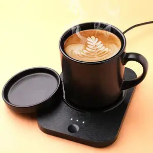 Pengisian Nirkabel Pintar Suhu Konstan Keramik Kopi Teh Telepon Usb Cup Pad Penghangat Mug