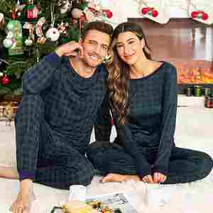 Conjunto de Pijamas a Cuadros Térmicos de Invierno al por Mayor, Pijamas Navideños para Hombre, Pijamas para Parejas, Ropa de Dormir al por Mayor, Ropa de Vietnam - Product Image 2