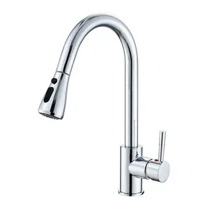 Modern Hot Cold Water Tap Flexible Pull Out Spout Kitchen Mixer 360 Degree Single Handle Pull Down Kitchen Sink Faucet