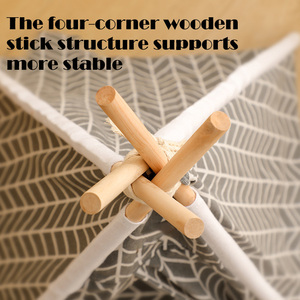 <span class=keywords><strong>Tenda</strong></span> Teepee Regolabile <span class=keywords><strong>in</strong></span> <span class=keywords><strong>Lino</strong></span> Ecologico per Cani/Gatti di Piccola Taglia, Impermeabile con Cuscino, Letto Portatile e Confortevole - Product Image 5