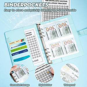 GoldTrim Wholesale : Organiseur de budget en cuir à feuilles mobiles pour le Défi d'épargne des 100 jours, avec compartiments de rangement et planificateurs dorés - Product Image 3