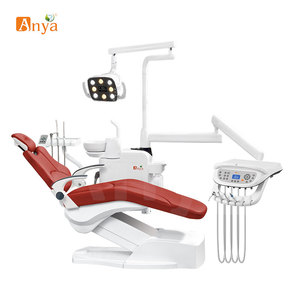 Unidad de Sillón Dental de Lujo Anya Color Rojo, Sillón Dental de Metal de Alta Calidad, Juego Completo de Sillón de <span class=keywords><strong>Dentista</strong></span> con 8 Luces LED - Product Image 1