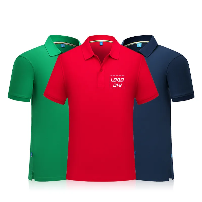 Тонкая чесаная хлопковая Однотонная футболка с воротником для гольфа для мужчин и женщин, рубашки поло с пользовательским принтом логотипа