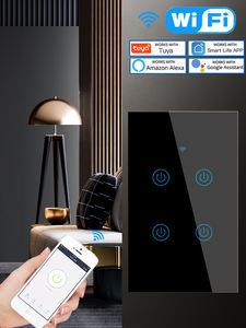 Alexa Google Home Controlado <span class=keywords><strong>Smart</strong></span> Wifi <span class=keywords><strong>Switch</strong></span> Panel táctil para Tuya Nuevo interruptor de pared de EE. UU./Brasil 6A Max. Descarga actual <span class=keywords><strong>Smart</strong></span> Lif - Product Image 6