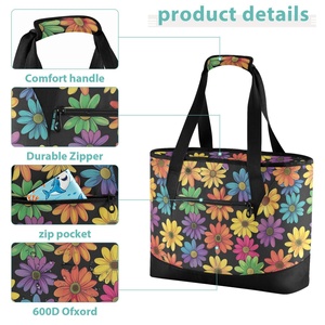 New Customs Large Size Flower Printing Leakproof Cute <b>Lunch</b> <b>Tote</b> <b>Bags</b> Large Capacity Reusable Insulated <b>Lunch</b> <b>Bag</b> - Product Image 5