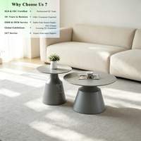 Table basse gigogne OKAY pour salon, couleur unie, personnalisable, imperméable, polyvalente, style café, minimaliste, ensemble de tables basses boutique