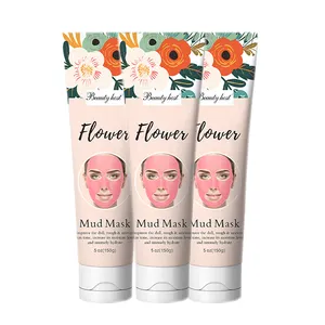 New Type Flower Face Mud Mask Organic Anti Wrinkle Brightening Improve Skin Tone Acne Treatment Plant Extract Daily Facial Care