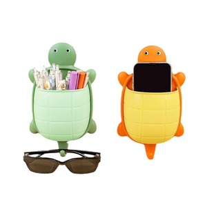 Turtle Shaped Storage <b>Box</b> Wall Mounted Punch Free For Bathroom Bedroom Phone Toothbrush <b>Makeup</b> Tools Orange Yellow White Gray - Product Image 3