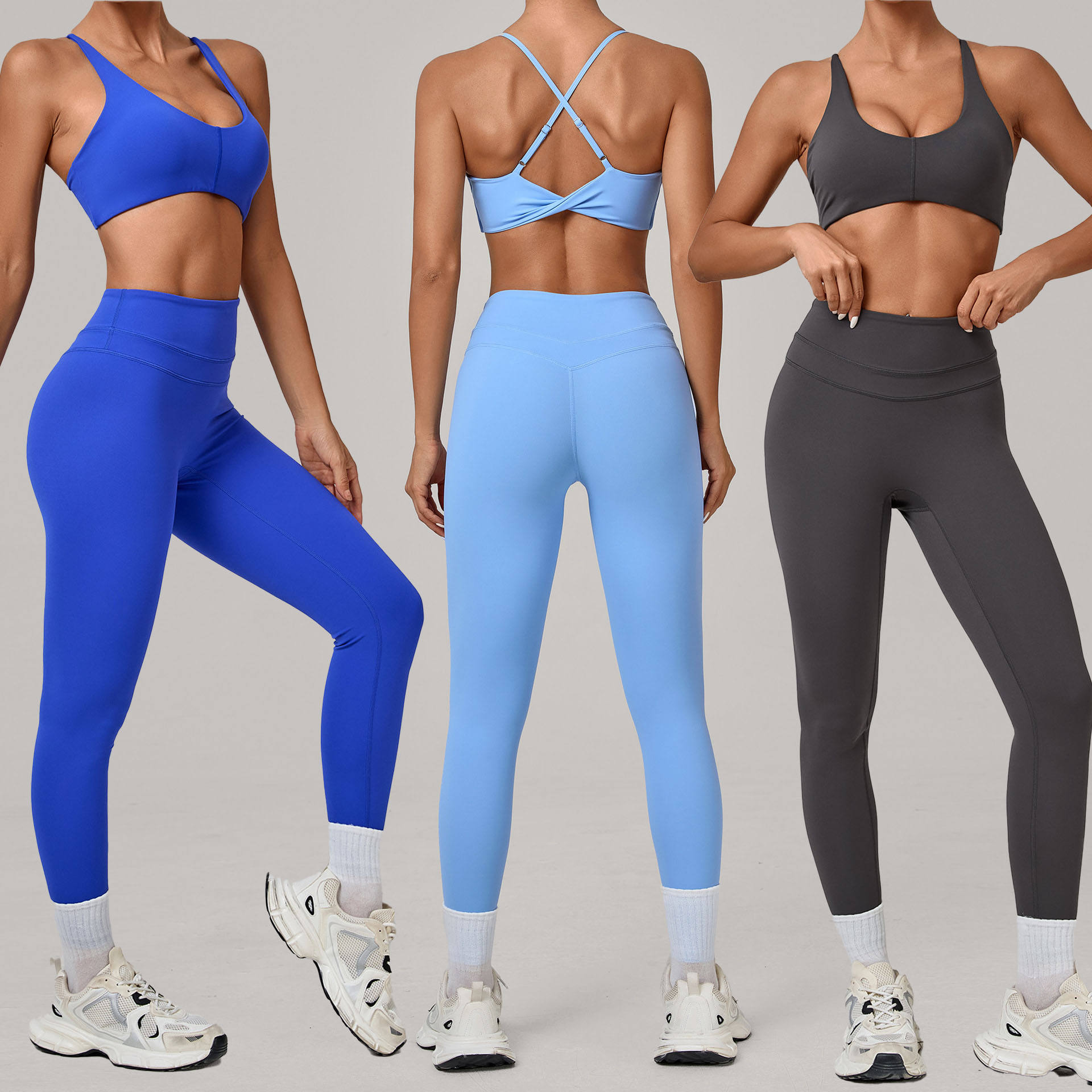 Women's Seamless 2 Piece Yoga Set High Elastic Quick Dry Workout Clothing Running Sports Gym Fitness Sets