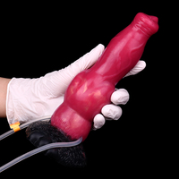 Fantasía inflable Squirting Dog Dildo Big Knot Insert 18,7 cm Textura real Sex Toy Dildo para adultos Hombre/Mujer al por mayor