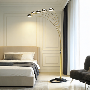 <span class=keywords><strong>Lampe</strong></span> <span class=keywords><strong>sur</strong></span> <span class=keywords><strong>pied</strong></span> en métal de luxe à 3-4-5 bras, LED E27 6000K lumière <span class=keywords><strong>du</strong></span> <span class=keywords><strong>jour</strong></span> CRI 95, design contemporain pour salon, chambre et hôtel - Product Image 5