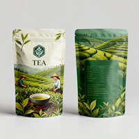 Sachet Doypack Personnalisé Imprimé Refermable Thermoscellable avec Fermeture Éclair en Plastique Alimentaire pour Emballage de Thé