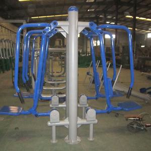 Appareil <span class=keywords><strong>de</strong></span> musculation extérieur en acier durable et écologique, presse pectorale assise à deux postes, pour entraînement des bras, du dos et du tronc, destiné aux parcs et communautés - Product Image 5