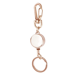 Alloy Silver Rose Golden Luxury Fashion Trend Retractable Badge Holders Carabiner Reel Clip Telescopic <b>Key</b> <b>Chain</b> Easy Pull - Product Image 4
