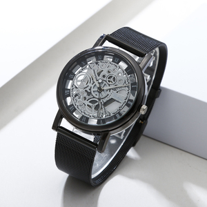 Reloj de cuarzo de moda con correa de malla hueca, estilo casual de negocios, para hombres y mujeres - Product Image 2
