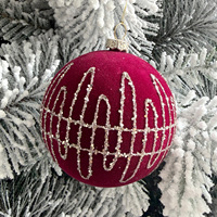 Boules de Noël en velours pailleté de haute qualité, respectueuses de l'environnement, rouge et vert, ornements de luxe à suspendre à l'arbre pour la maison pendant les fêtes