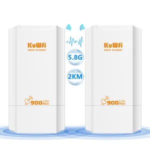 جهاز توجيه من KuWFi طراز CPE130 إصدار 5.8G للاتصال السلس بوظائف VoIP QOS لجدار الحماية للخارج 2 كم جسر لاسلكي