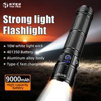 Lampe torche rechargeable super lumineuse à zoom, en alliage d'aluminium, faisceau laser longue portée, lampe de poche de qualité supérieure pour le camping en plein air