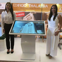 HUSHIDA panneau LCD interactif affichage d'informations numériques 32 43 pouces tout en un écran tactile kiosque moniteur publicitaire debout