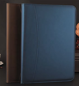 Porte-documents de luxe moderne en cuir PU A4 avec clip, porte-documents professionnel, porte-documents de conférence, logo/couleur personnalisés - Product Image 1