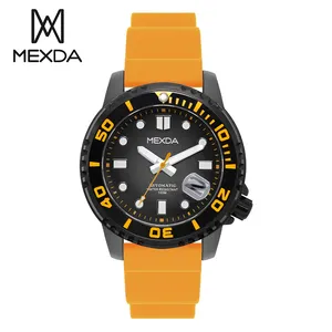 Mexda Customize Calendar Stainless Steel Case Silicone Strap Men Style Watch Mechanical Automatic Luminous Watches