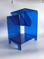 Table d'angle moderne personnalisée en acrylique pour salon, table d'appoint pour bureau, espace café, réception, appartement, villa, avec porte-revues