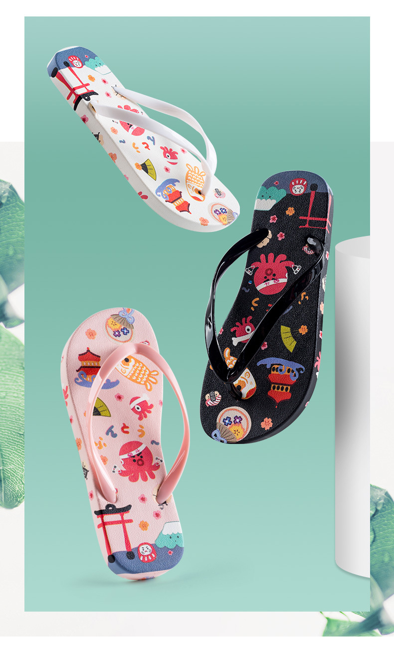 Summer Flip-flops Slippers PVC Non-slip Casual Sandals Beach Shoes Women's Flip Flops