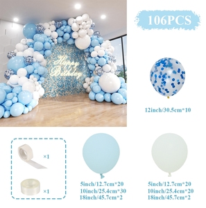 Kit d'<span class=keywords><strong>arche</strong></span> de ballons en latex <span class=keywords><strong>bleu</strong></span> clair et blanc, guirlande et <span class=keywords><strong>arche</strong></span> de ballons pour divers thèmes, décoration de fête - Product Image 6
