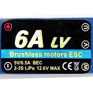 Contrôleur de moteur sans balais électrique réglable 6A ESC pour pièces d'avion RC, bateau RC, système FPV - Product Image 5