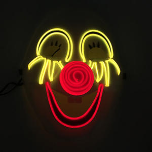 Máscara de payaso LED divertida con cara de risa brillante para adultos y niños, mascarada intermitente, decoración de eventos para Halloween, bufón, Cosplay - Product Image 4